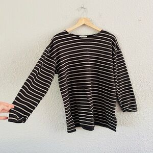Vintage Express Brown & Cream Striped Knit Top